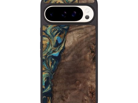 Pixel 9 Pro Wood Phone Case - Sonia (Teal & Gold, 743466) Fashion