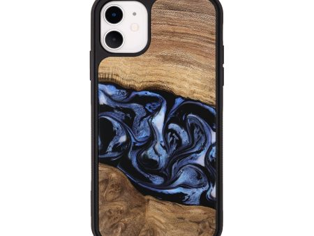 iPhone 11 Wood Phone Case - Hildred (Blue, 743387) For Discount