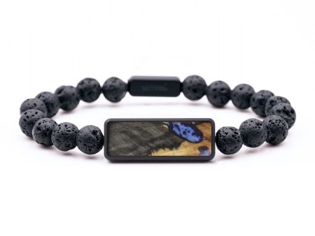 Lava Bead Wood Bracelet - Helen (Blue, 742922) Hot on Sale