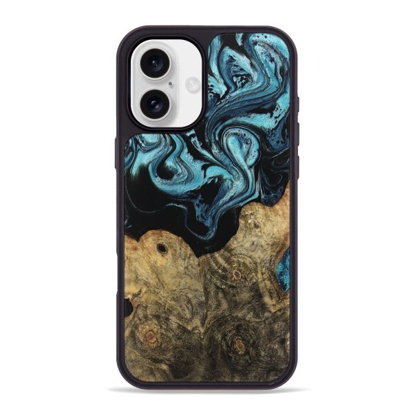 iPhone 16 Plus Wood Phone Case - Callum (Blue, 744035) For Cheap