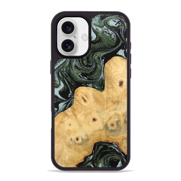 iPhone 16 Plus Wood Phone Case - Donia (Green, 743804) Online now