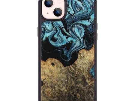 iPhone 14 Plus Wood Phone Case - Callum (Blue, 744035) Supply