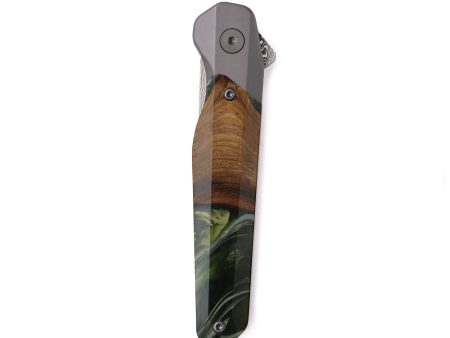 Live Edge Wood Pocket Knife - Hubert (Green, 742614) Online now