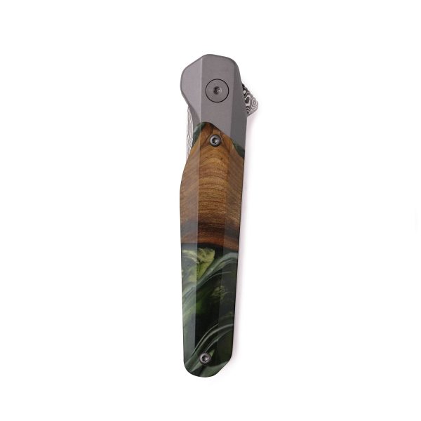 Live Edge Wood Pocket Knife - Hubert (Green, 742614) Online now