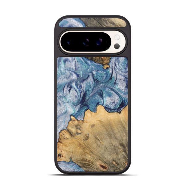 Pixel 9 Wood Phone Case - Sharl (Blue, 743998) For Discount