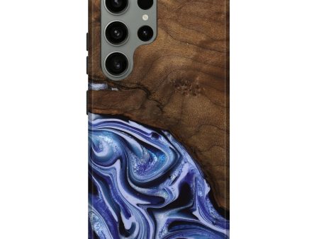 Galaxy S23 Ultra Wood Live Edge Phone Case - Livia (Blue, 742595) Cheap