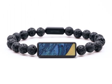 Lava Bead Wood Bracelet - Heidi (Blue, 742917) For Discount