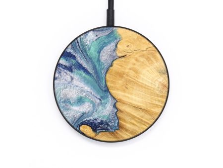 Circle Wood Wireless Charger - Clay (Blue, 743993) Online Sale