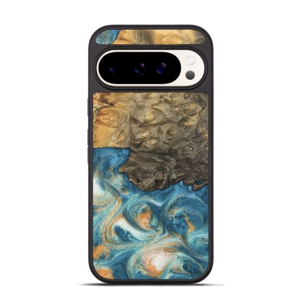 Pixel 9 Wood Phone Case - Tildy (Teal & Gold, 743433) Discount