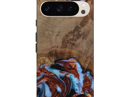 Pixel 9 Pro XL Wood Live Edge Phone Case - Andrei (Teal & Gold, 742962) Hot on Sale