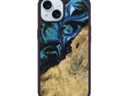 iPhone 15 Wood Phone Case - Kiam (Blue, 743089) Discount