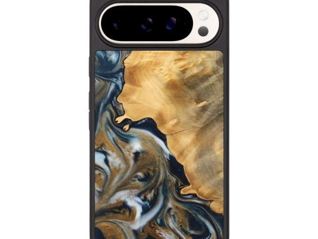 Pixel 9 Pro XL Wood Phone Case - Mella (Teal & Gold, 743939) Supply