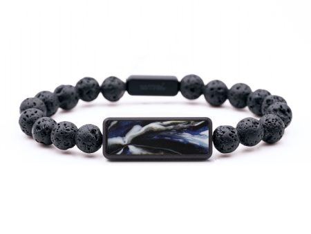 Lava Bead Wood Bracelet - Beatrice (Blue, 743731) Supply