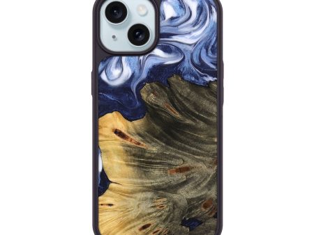 iPhone 15 Wood Phone Case - Merrili (Blue, 742841) Fashion