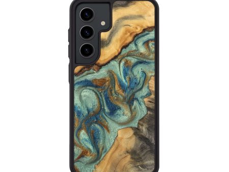 Galaxy S24 Wood Phone Case - Dallas (Teal & Gold, 743897) on Sale