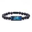 Lava Bead Wood Bracelet - Shelley (Blue, 742933) Supply