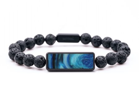 Lava Bead Wood Bracelet - Shelley (Blue, 742933) Supply