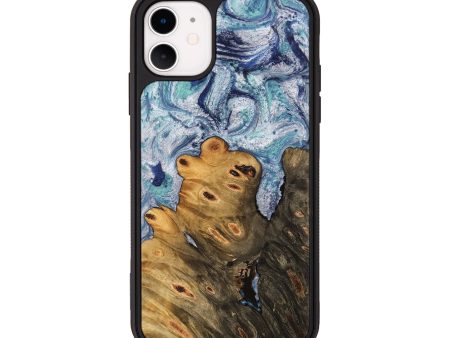 iPhone 11 Wood Phone Case - Ange (Blue, 743929) Discount