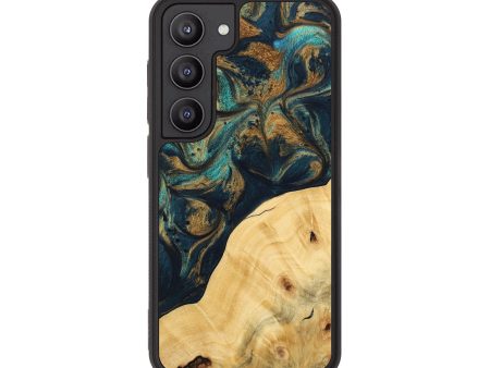 Galaxy S23 Wood Phone Case - Ellynn (Teal & Gold, 743438) For Discount