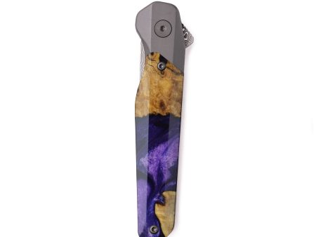 Live Edge Wood Pocket Knife - Angelina (Purple, 742621) Discount