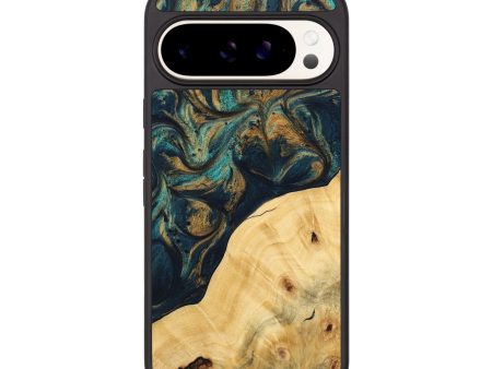 Pixel 9 Wood Phone Case - Ellynn (Teal & Gold, 743438) For Discount