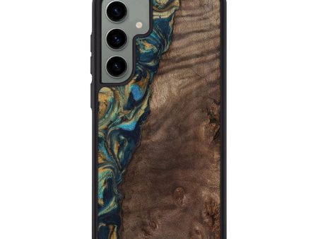 Galaxy S24 Plus Wood Phone Case - Sonia (Teal & Gold, 743466) Fashion