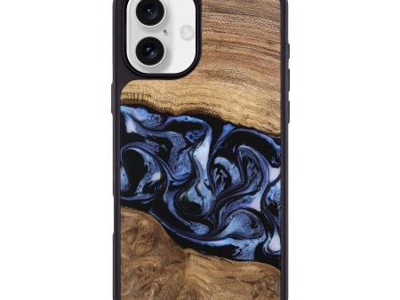 iPhone 16 Plus Wood Phone Case - Hildred (Blue, 743387) Discount