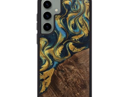 Galaxy S24 Plus Wood Phone Case - Artie (Teal & Gold, 743335) Online Sale