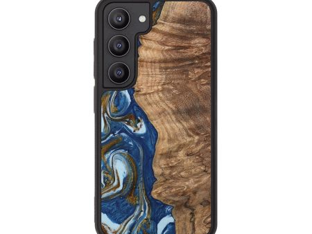 Galaxy S23 Wood Phone Case - Chong (Teal & Gold, 743070) on Sale