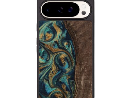 Pixel 9 Pro XL Wood Phone Case - Jaxson (Teal & Gold, 743425) Supply