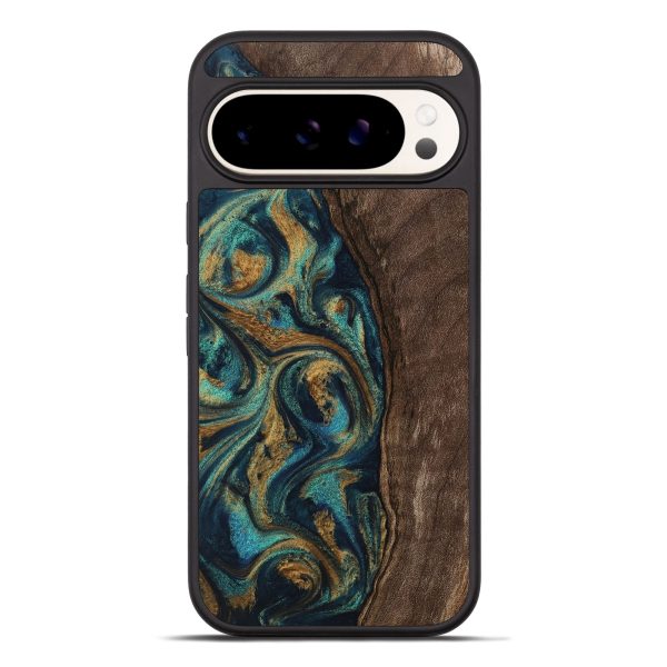 Pixel 9 Pro XL Wood Phone Case - Jaxson (Teal & Gold, 743425) Supply