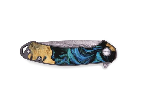 EDC Wood Pocket Knife - Arielle (Blue, 743112) For Sale