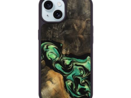 iPhone 15 Wood Phone Case - Crin (Green, 743020) For Cheap