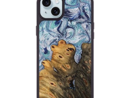 iPhone 15 Plus Wood Phone Case - Ange (Blue, 743929) For Sale