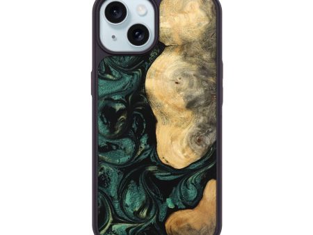 iPhone 15 Wood Phone Case - Ragu (Green, 744056) For Discount