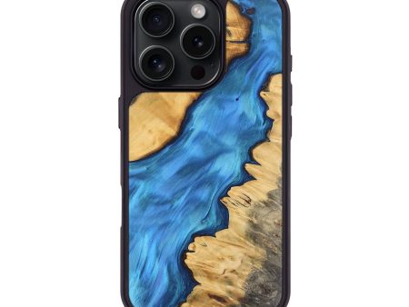 iPhone 16 Pro Wood Phone Case - Arthor (Blue, 743844) Cheap