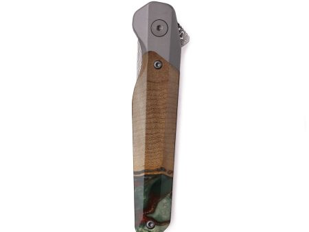 Live Edge Wood Pocket Knife - Marcella (Green, 742618) Online Sale