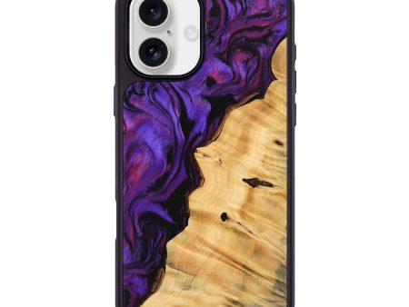 iPhone 16 Plus Wood Phone Case - Latesha (Purple, 743393) Fashion