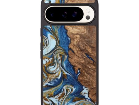 Pixel 9 Pro Wood Phone Case - Jolyn (Teal & Gold, 743068) on Sale