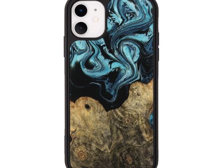 iPhone 11 Wood Phone Case - Callum (Blue, 744035) Fashion