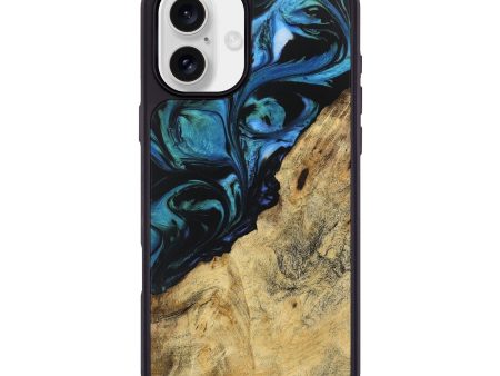 iPhone 16 Plus Wood Phone Case - Kiam (Blue, 743089) Supply