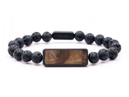 Lava Bead Wood Bracelet - Nia (Wood Burl, 743754) Hot on Sale