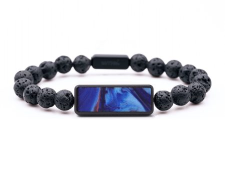 Lava Bead Wood Bracelet - Jamie (Blue, 742921) Discount