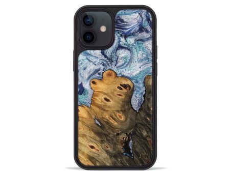 iPhone 12 mini Wood Phone Case - Ange (Blue, 743929) Cheap