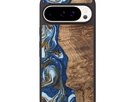 Pixel 9 Pro Wood Phone Case - Chong (Teal & Gold, 743070) For Cheap