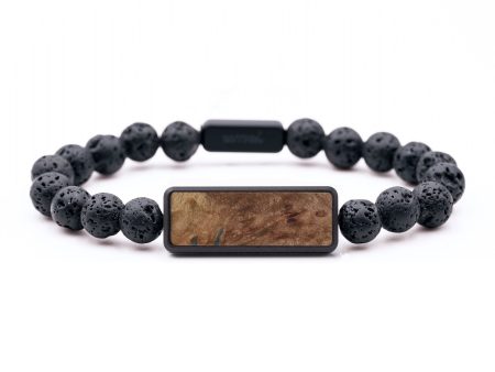 Lava Bead Wood Bracelet - Tatyana (Wood Burl, 743752) Online now