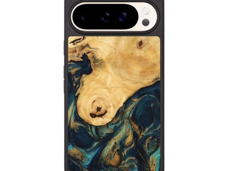 Pixel 9 Pro XL Wood Phone Case - Kippie (Teal & Gold, 743419) Fashion