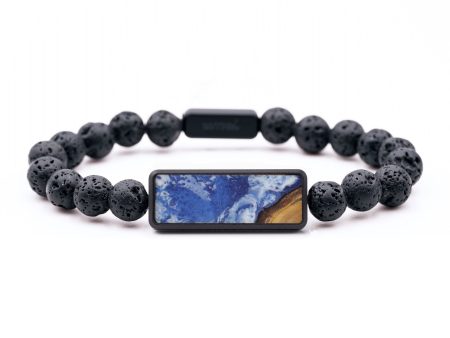 Lava Bead Wood Bracelet - Kailey (Teal & Gold, 743704) Discount