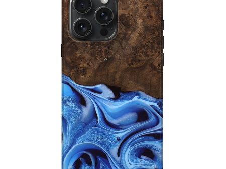 iPhone 16 Pro Max Wood Live Edge Phone Case - Alysa (Blue, 742955) Discount