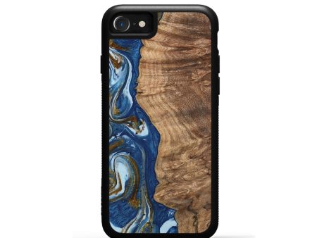 iPhone SE Wood Phone Case - Chong (Teal & Gold, 743070) For Cheap